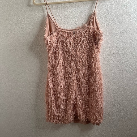 Dusty Pink Missguided fringe mine dress sz 8 - Picture 16 of 17